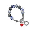 thumbnail image 1 of 3-D Translucent Red Puff Heart Blue Moon Bead Charm Bracelet, 1 of 1