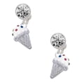 thumbnail image 1 of 3-D Vanilla Ice Cream Cone with Crystal Sprinkles Clear Crystal Clip On Earrings, 1 of 3