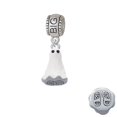 thumbnail image 1 of 3-D White Ghost with Black Crystals - Big Sister Charm Bead, 1 of 1