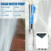 3" DC Deep Well Solar Power Water Pump Submersible 400W MPPT Controller Kit Bore 3" Farm Ranch Solar Submersible Water Pump Bore Hole Deep Well Pump Solar Water Well Pump