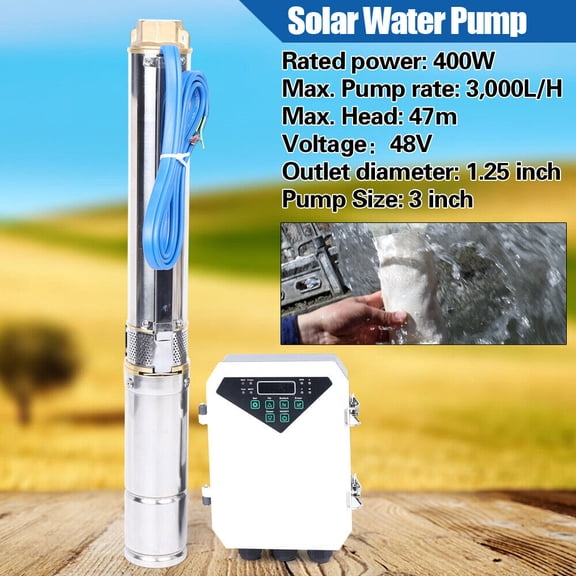 3" DC Solar Deep Bore Well Submersible Solar Water Pump with MPPT Controller 400W