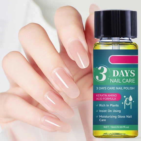 3 Day Care Nail Polish, 15ml, Moisturizing & High Shine Formula for Healthy Nails, Quick Drying with Easy Application Brush, Includes 1 Bottle