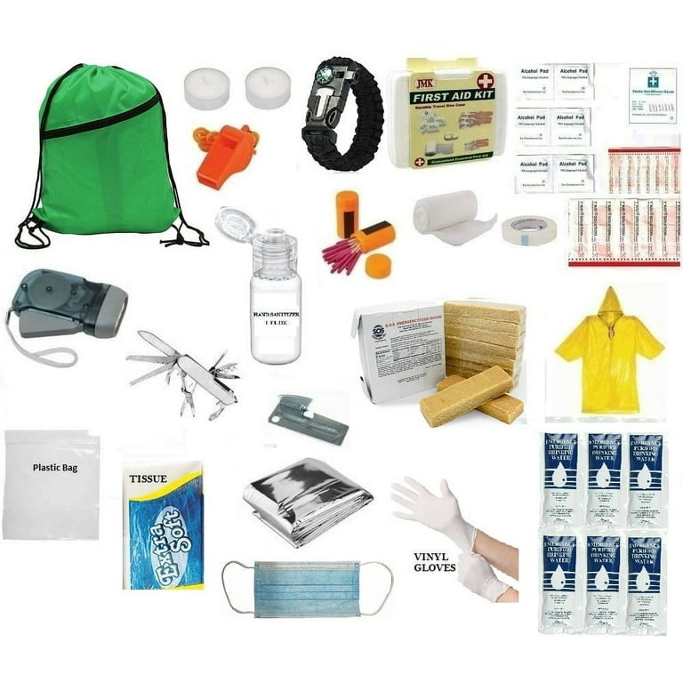 3 Day Emergency Backpack Survival Kit Food Water (Grass Green) 