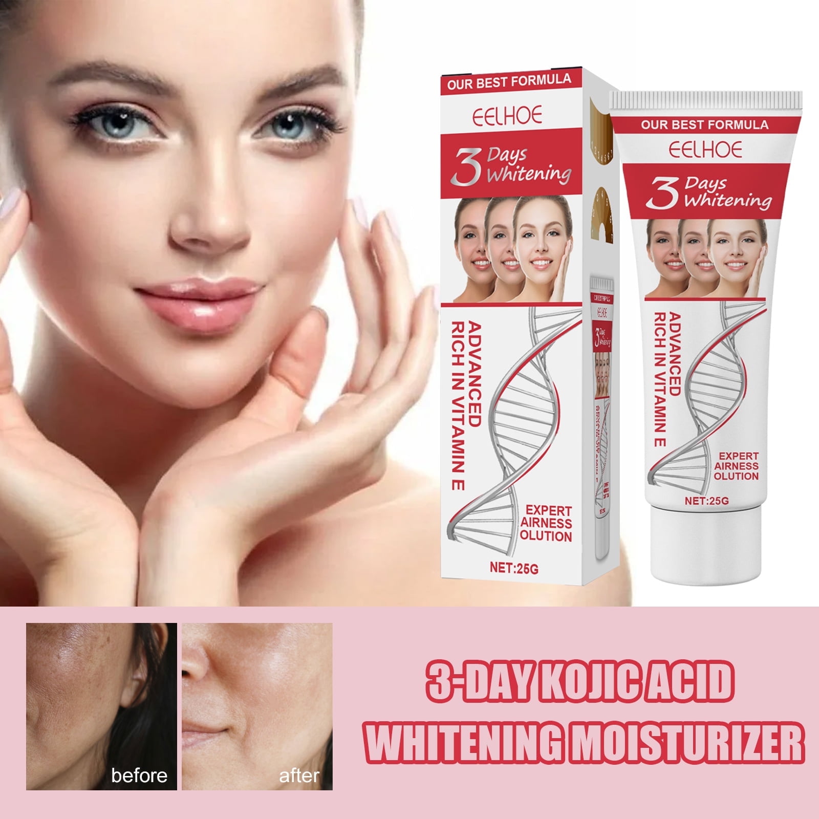 3Day Kojic Acid Moisturizer Fade Spots Brighten Firming Skin