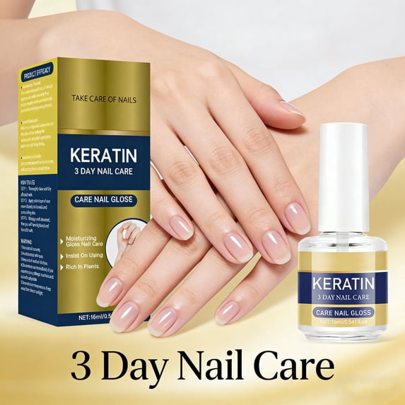 3-Day Nail Strengthener Oil With Keratin, Intensive Repair For Dry Brittle Nails & Cuticles, Moisturizing Hydration For Weak Soft Nails, 16ml Bottle