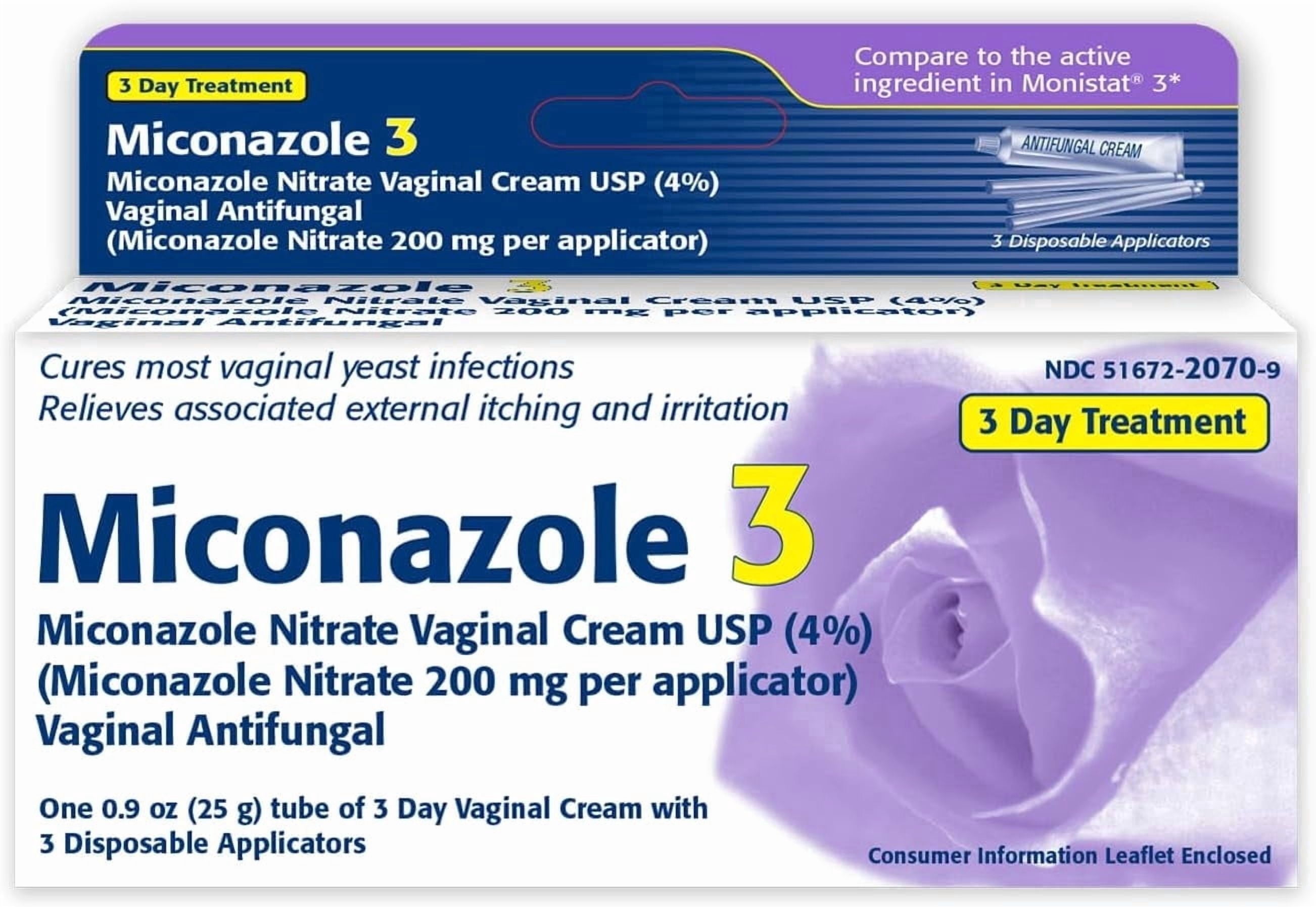 Taro 3-Day Soothing with Miconazole Nitrate 4% Yeast Infection Treatment Cream 0.9 oz Includes 3 Applicators