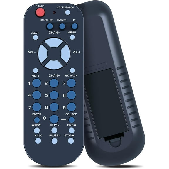 3-Device Palm-Sized Universal Remote Control for RCA, RCR503BE Replacement for Most Major Remote Brands TV, DVD or VCR, Satellite Receiver, Cable Box, Digital TV Converter
