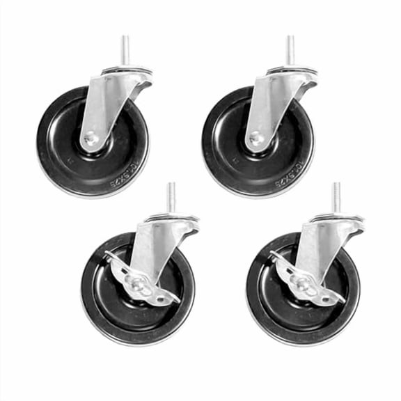 3" Diameter, Shelving Wheel Compatible with Seville Classics Heavy Duty Stem Threader Swivel Locking Casters Set for Office, Kitchen, Garage, Warehouse, 4 Wheels$$Office