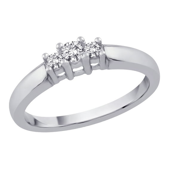3 Diamond Anniversary Band 1/4 ct. in 14K White Gold (Best, G-H Color, SI2-I1 Clarity)