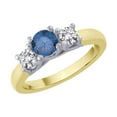 thumbnail image 1 of 3 Diamond Anniversary Ring 1 ct. in 14K Yellow Gold with Blue Center Diamond, 1 of 5