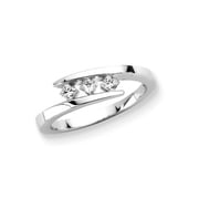 3 Diamond Princess Cut Anniversary Ring 1/4 ct. in 14K White Gold