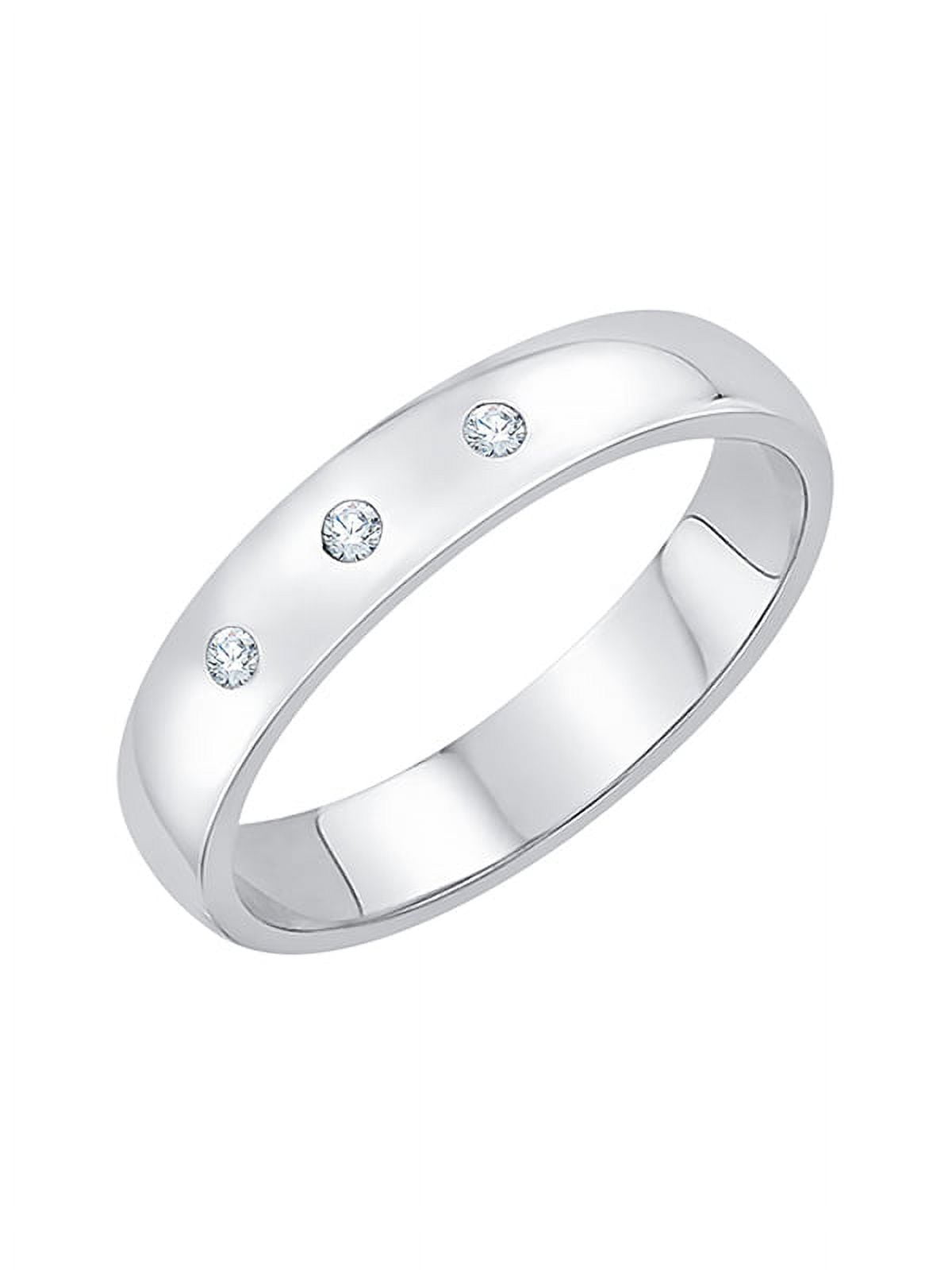 Buy 1.5 Mm 3 Diamonds Ring, Three Diamonds Stack Band, 14K / 18K White  Gold, Stacking Band, Tiny Diamonds Ring, Thin Wedding Ring, Promise Ring  Online in India - Etsy