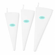 3 Different Sizes of Reusable Piping Bags, 14, 16, 18 Inch, Cake Piping Bags, Baked Dessert Frosting Bags, Non-Slip Pastry Bags (White)