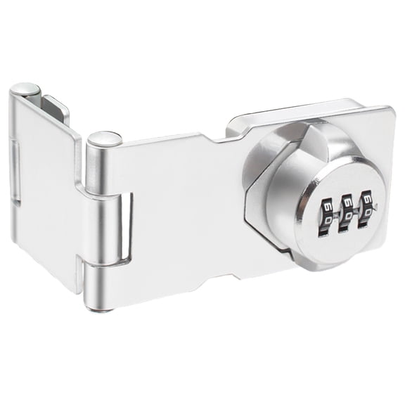 3-Digit Combination Cabinet Lock, 90/180 Degree Slide Latch, Deadbolt Lock with Mounting Screws, Privacy Security Lock for Cabinet, Closet and Indoor Storage Furniture Protection,Silver