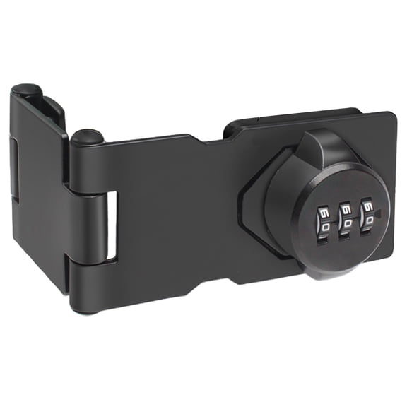 3-Digit Combination Cabinet Lock, 90/180 Degree Slide Latch, Deadbolt Lock with Mounting Screws, Privacy Security Lock for Cabinet, Closet and Indoor Storage Furniture Protection,Black