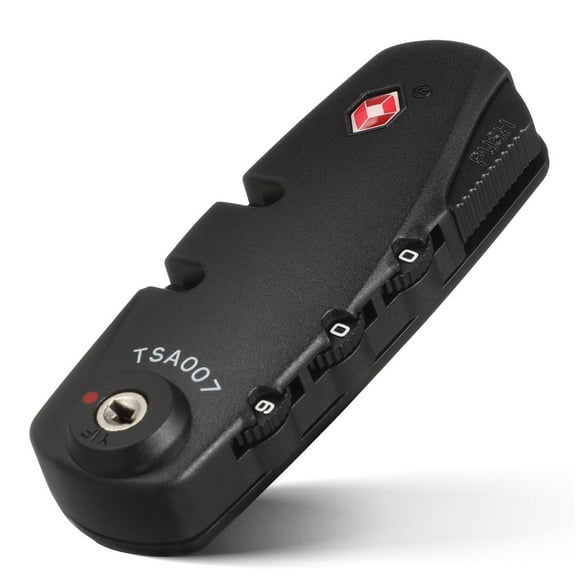 3-Digit Combination Lock, Black, Portable And Resettable, For Luggage, Suitcase, Backpack Etc.