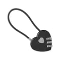 thumbnail image 1 of 3 Digit Combination Lock with Steel Cable, 3.54X1.57" Heart Shaped Anti-Theft Password Padlock, Mini Combo Lock with Code, Cute Small Lock for Luggage Backpack Zipper Bag Drawer Gym Locker Storage, 1 of 4