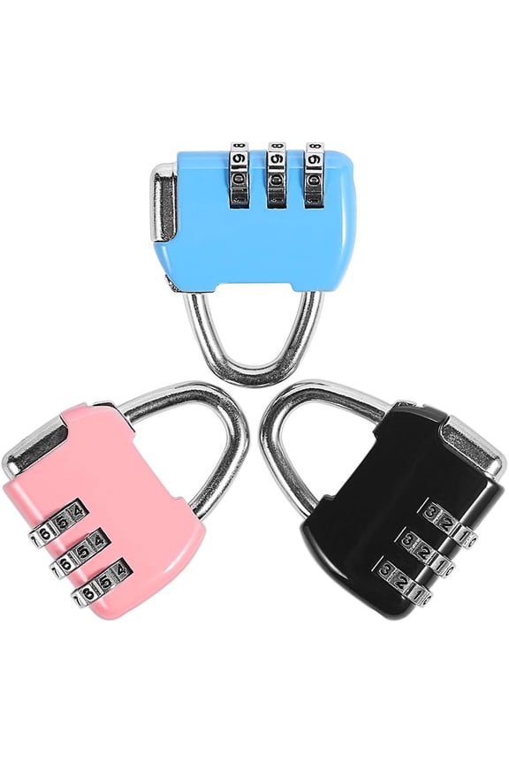3-Digit Combination Lock of Zinc Alloy, The Small Safe Combination Padlock for Suitcases Luggage Briefcases Computer Bags Schoolbags Backpacks, Pack of 10