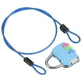thumbnail image 1 of 3 Digit Combination Padlock 1.6Ft Security Cable Bike Chain Lock, Blue 1 Set, 1 of 7