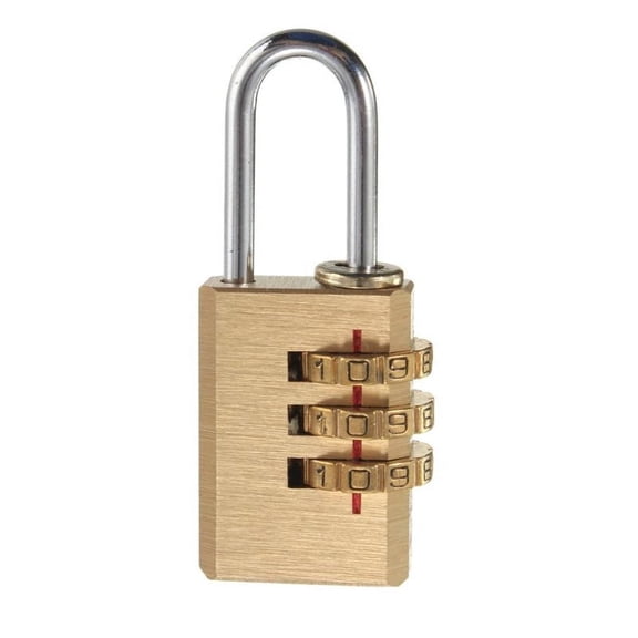 3 Digit Combination Padlock, Body Width, Brass Lock Weatherproof Fence Gate Gym Locker Lock for Travel Outdoor