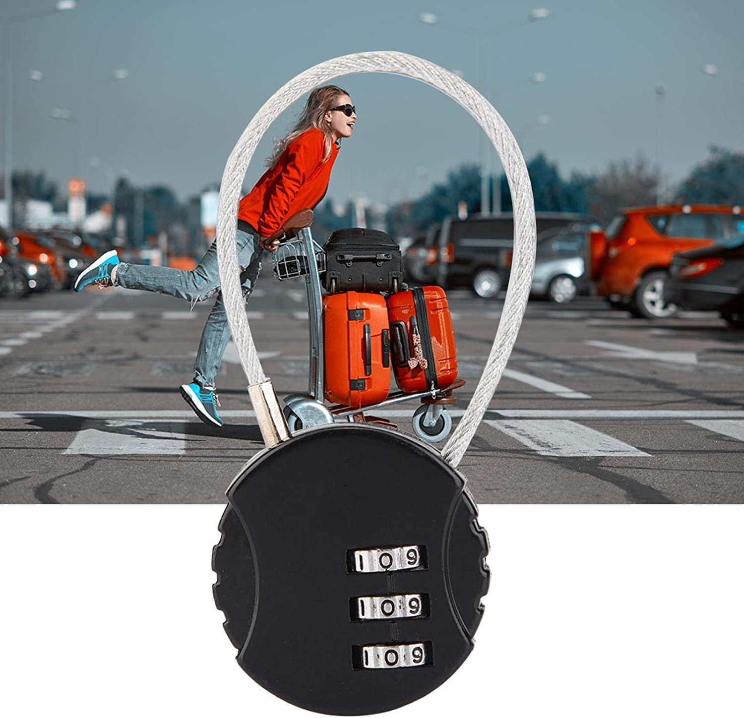 3Digit Combination Padlock, Mini AntiTheft Combination Padlock 3 Digit Combination Lock Zinc