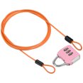 thumbnail image 1 of 3 Digit Combination Padlock Steel Security Cable 5Ft Travel Chain Lock, Orange, 1 of 6