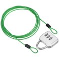 thumbnail image 1 of 3 Digit Combination Padlock Steel Security Cable 6.5Ft Travel Chain Lock, Green, 1 of 7