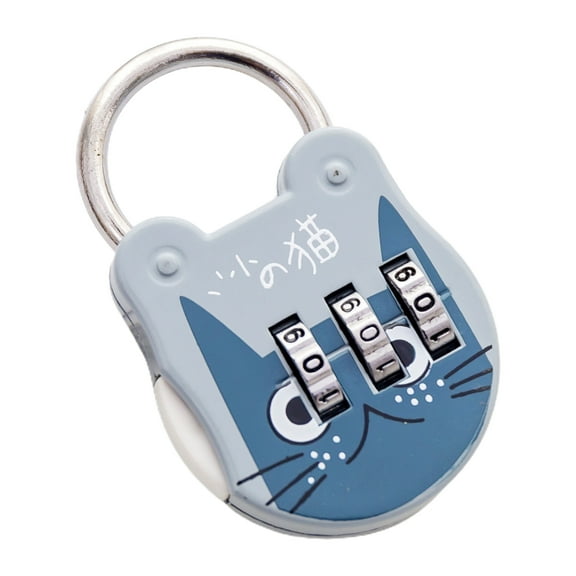 3 Digit Combinations Padlock Safe Cipher Lock Cute Cat Combination Lock Resettable Number Lock Small Colorful Code Locks for Suitcases Briefcases Computer Bags Drawers Cabinets