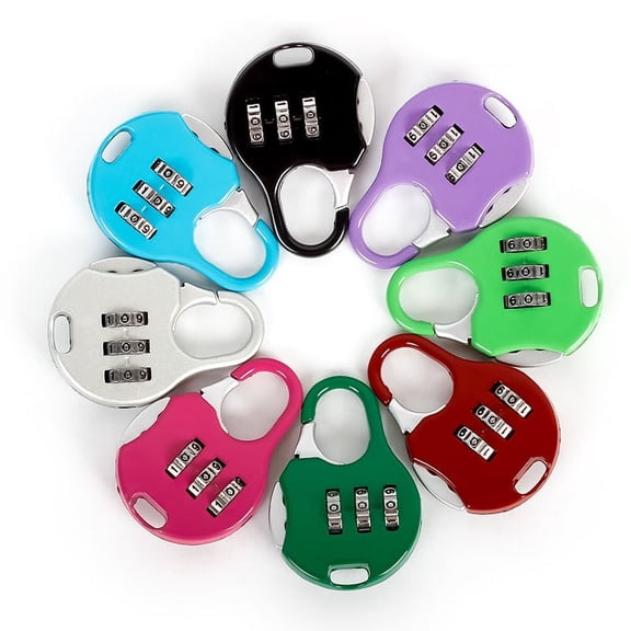 3 Digit Combinations Padlock The Safe Cipher Lock Resettable Code Lock, Color Locks Password small padlock (8 Pack)