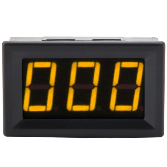 3-Digit LED Digital Ammeter 4-Wire Panel Ampere Meter Micro Adjustment DC 0-1A Current Tester (Yellow Display) - 6x3x3 inches / 15.2x7.6x7.6 cm