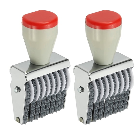 Uxcell 6 Digit Number Roller Stamp, 2Pcs Adjustable Rubber Stamp Symbol Office Date