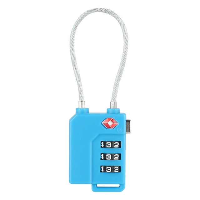 3Digit Password TSA Steel Wire Lock Customs Code Lock for Travel Suitcase Luggage(Blue