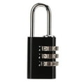 3 Digits Security Combination Padlock Black Solid Aluminum Alloy for