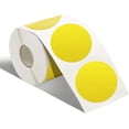 thumbnail image 1 of 3" Direct Thermal Labels Stickers, Yellow Self-Adhesive Round Custom Thermal Stickers for Small Business Compatible with MUNBYN, JADNES, Rollo, iDPRT, Zebra Label Printers,500 Labels, 1 of 5