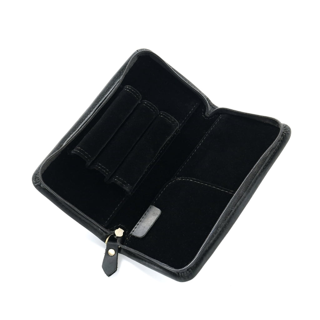 3 Divided Slots Pen Case Fountain Pen Holder Stationery Bag Pencil Organisers1eatherFountain Pen Case 3 Divided Slots Pen Bag Pencil Organiser Pencil Case
