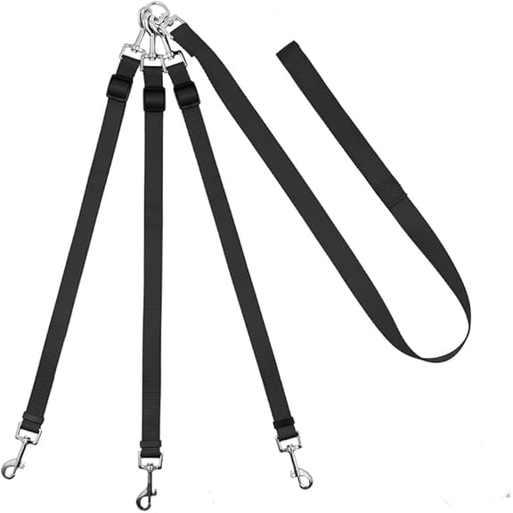 3 Dog Leash No Tangle, Double Triple Multi Dog Leash for 2 or 3 Dogs, Detachable Nylon Climbing Rope, 360° Swivel Coupler Lead for Small Medium Large Pets