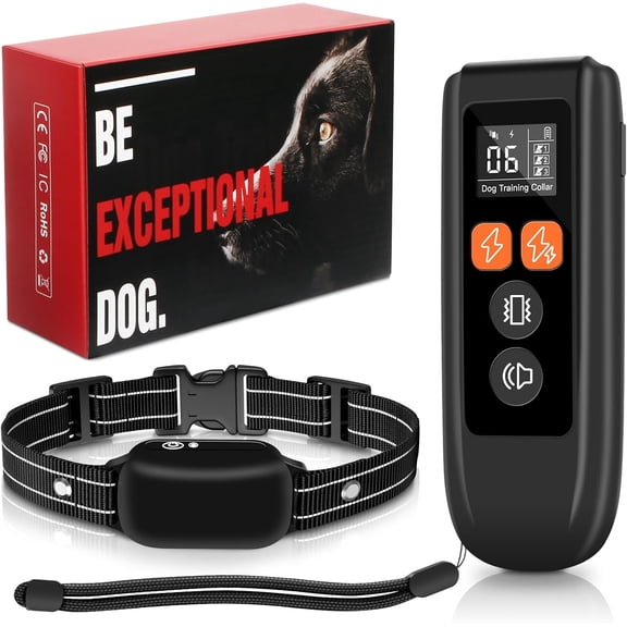 3-Dog Remote Training Collar System – 3300FT Range, 180-Day Battery Life, Beep Vibration Static Shock, IPX7 Waterproof for Small Medium Large Dogs (Black)