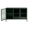 thumbnail image 1 of 3-Door Contemporary Glass & Metal Sideboard in Green, 1 of 5
