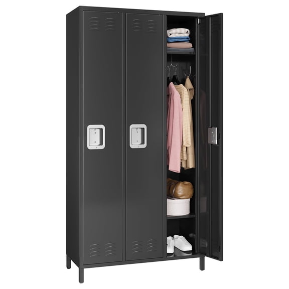 3-Door Rust Resistant Metal Lockable Storage Locker
