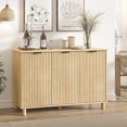 thumbnail image 1 of Swedhaus Fluted Sideboard Buffet Cabinet,Wood Storage Cabinet with 3 Doors & Adjustable Shelves,Long Sideboard Table for Home Living Room Dining Room, 1 of 7