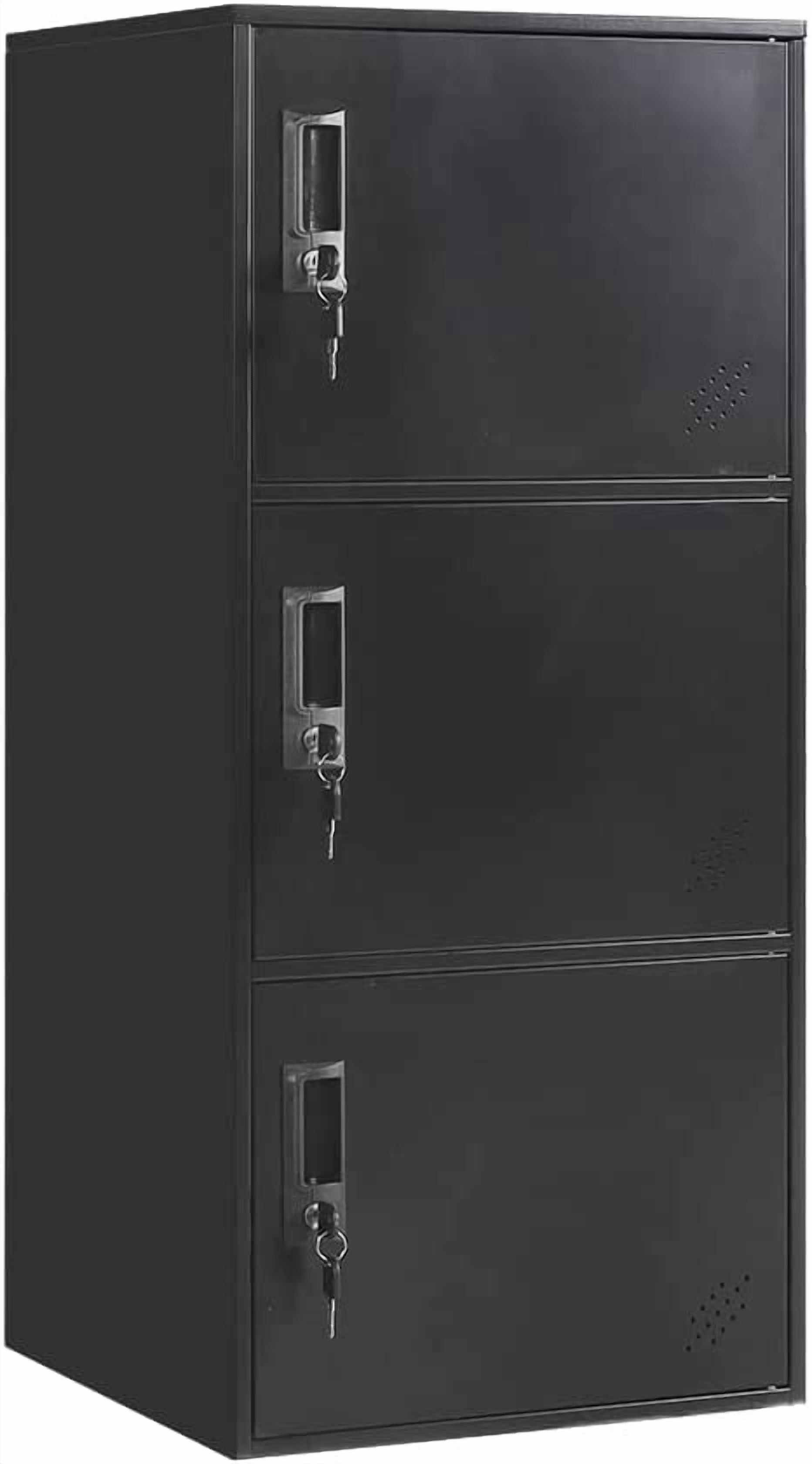 3 Door Vertical Stackable Storage Cabinet with Lock,Anti-Failing Device, Metal Lcoker,Organizer for Office, Home, Gym, School,Employee,Kids.