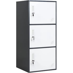 3 Door Vertical Stackable Storage Cabinet with Lock,Anti-Failing Device, Metal Lcoker,Organizer for Office, Home, Gym, School,Employee,Kids.