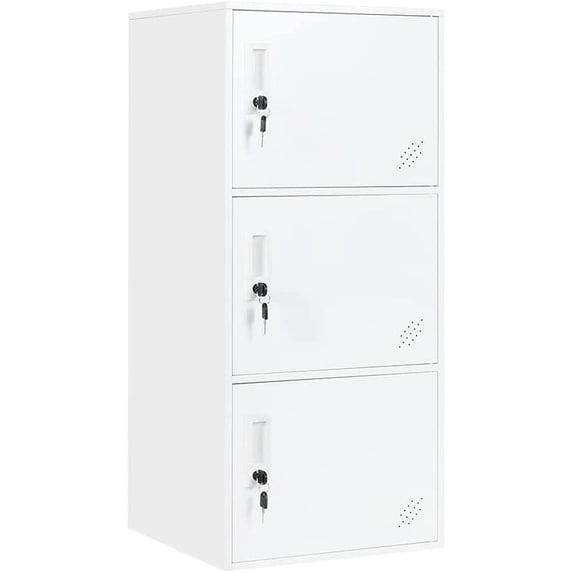 3 Door Vertical Stackable Storage Cabinet with Lock,Anti-Failing Device ...