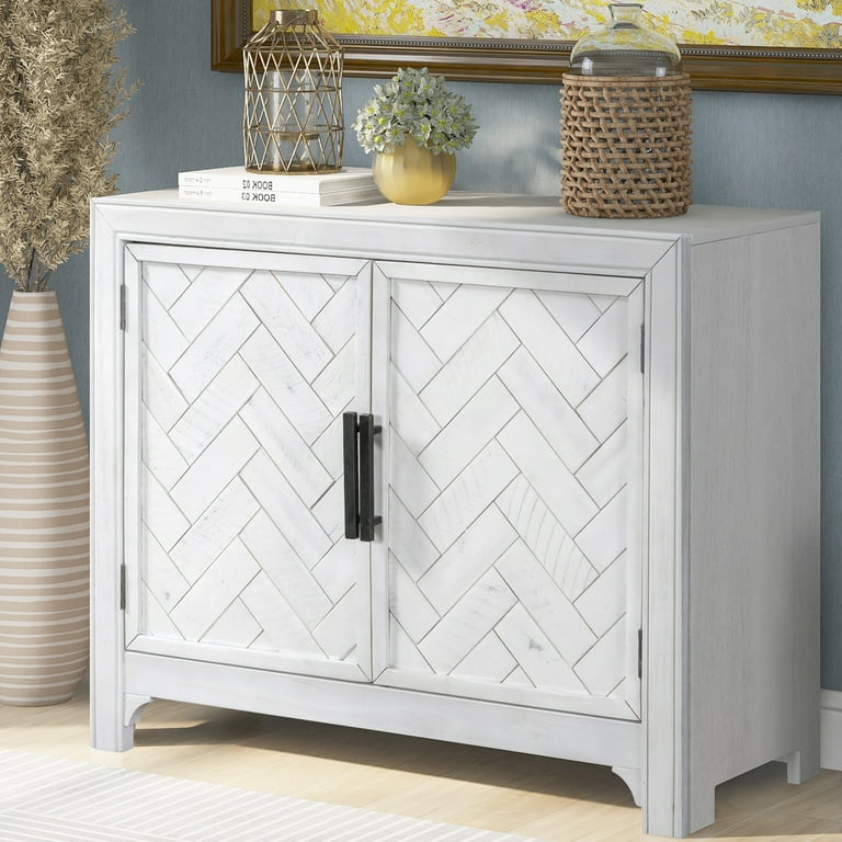 3 Doors Accent Cabinet Vintage Buffet Cabinet with Storage 45.3