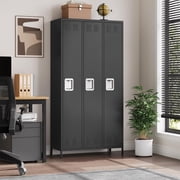3 Doors Employee Lockers for Office, Metal Storage Locker with Combination Lock, Lockable Industrial Storage Locker for Home, School, Gym