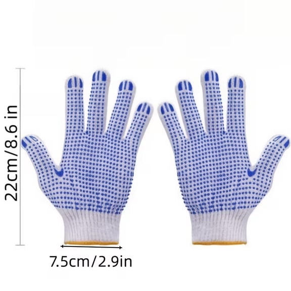 3 Double Work Gloves - Non-Slip Grip, Stretch Knit Reinforced Gloves for Warehouse, Garage, Gardening, Construction, Plus Size for Men and Women
