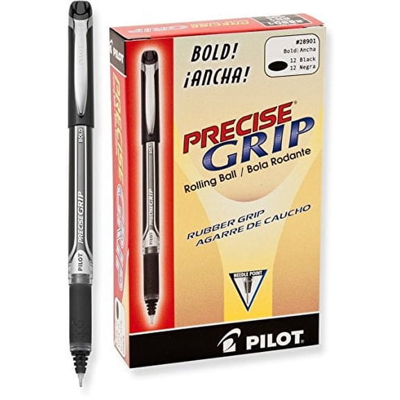 3 Dozen-Total 36 Pilot Precise Grip Liquid Ink Rolling Ball Pen Bold Black 28901