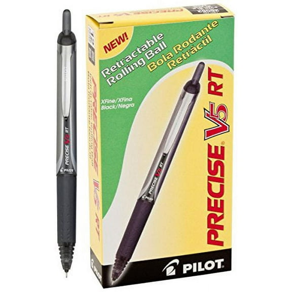 3 Dozen Total 36, Pilot Precise V5 RT Rolling Ball Pens, X-Fine Black (26062)