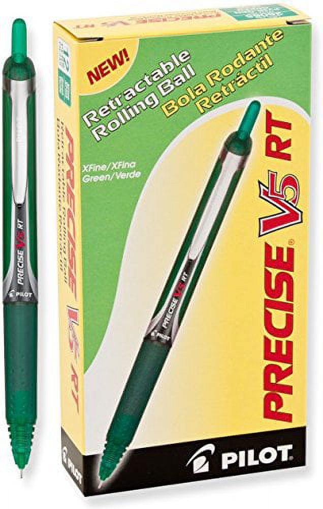 3 Dozen Total 36 Pilot Precise V5RT Rolling Ball Pen, Extra Fine Point, Green (26065)