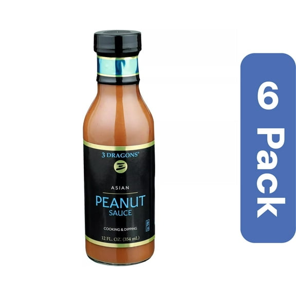 3 Dragons Asian Peanut Sauce 12 oz (Pack Of 6)